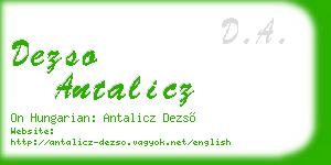 dezso antalicz business card
